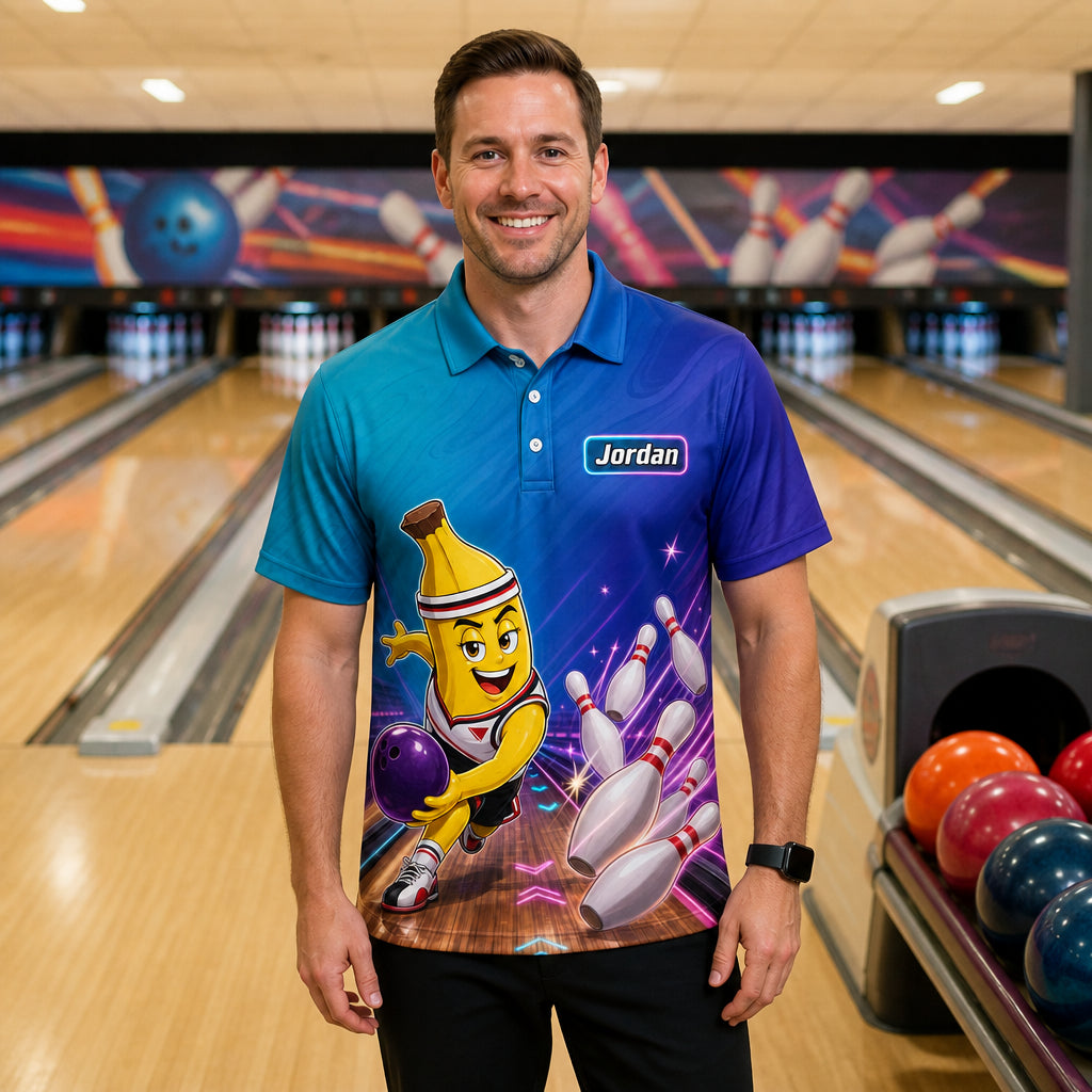 Going Bananas for Bowling - Personalized Polo shirt - All over printed b1a0e920-b573-454d-85e7-2fe65b0cf320.jpg