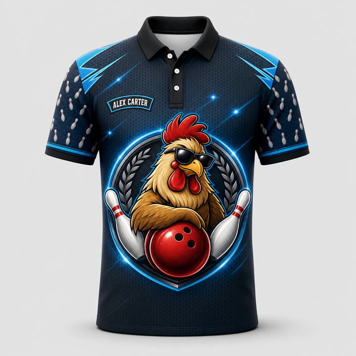 NAME + Rooster Bowling - Personalized Polo shirt - All over printed b73ae875-9a24-486c-95fc-abdb355cb4c0.png