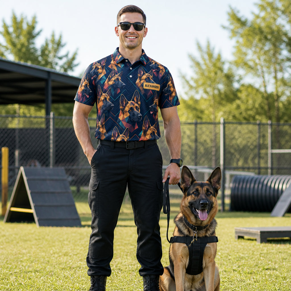 German Shepherd Pop-Pattern AOP Polo — Custom Name - Personalized Polo shirt - All over printed b7d6ccee-de7c-4419-9396-207e9a0ed261.jpg