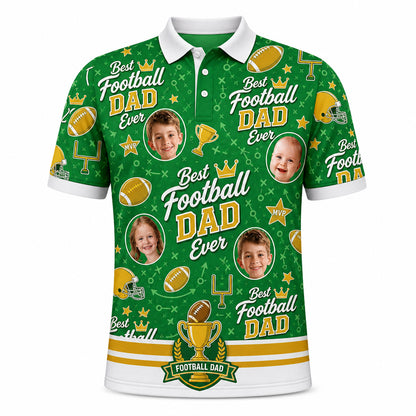Best Football Dad Ever Custom Photo Polo - Hero