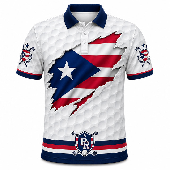 Puerto Rico Flag Eagle Golf Polo - Hero