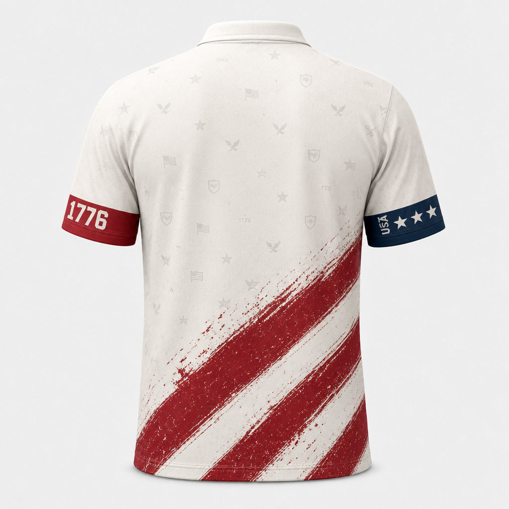 USA 1776–2026 Patriotic AOP Polo - Back view
