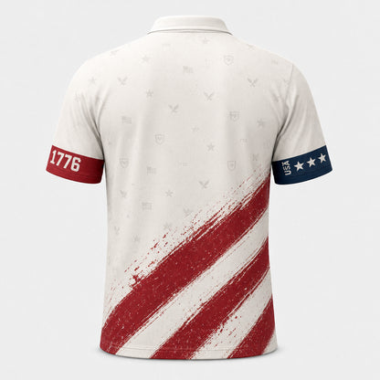 USA 1776–2026 Patriotic AOP Polo - Back view