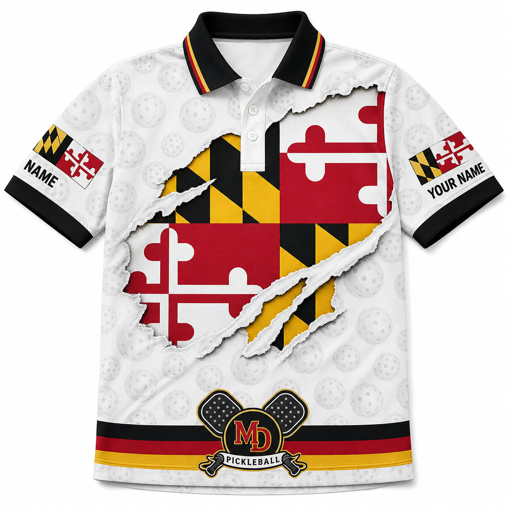 Maryland Flag Eagle Pickleball Polo - Hero