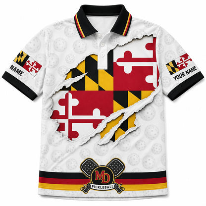 Maryland Flag Eagle Pickleball Polo - Hero