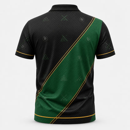 Custom Billiards Team AOP Polo – Player Name Front, Team Name Back - Back view