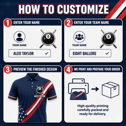 Custom USA Billiards Team Polo – Name & Team - How to customize