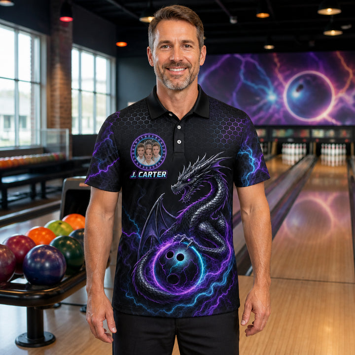 Dragon Bowling Team AOP Polo — Custom Team & Name - Lifestyle 1