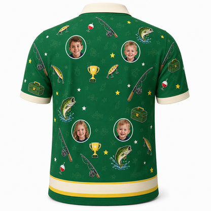 Best Dad Ever Fishing Polo (Green Colorway) - Back view