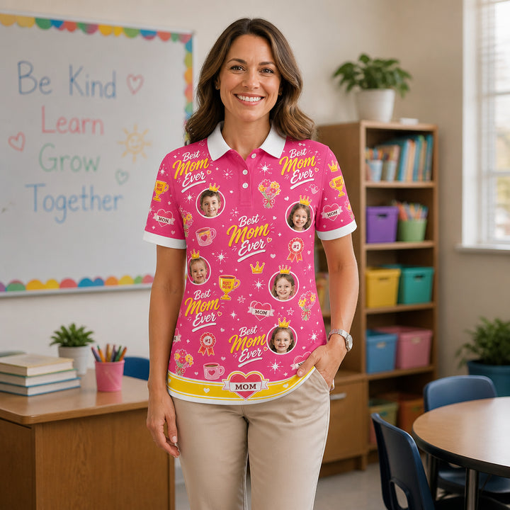 Best Mom Ever Photo Polo - Lifestyle 1