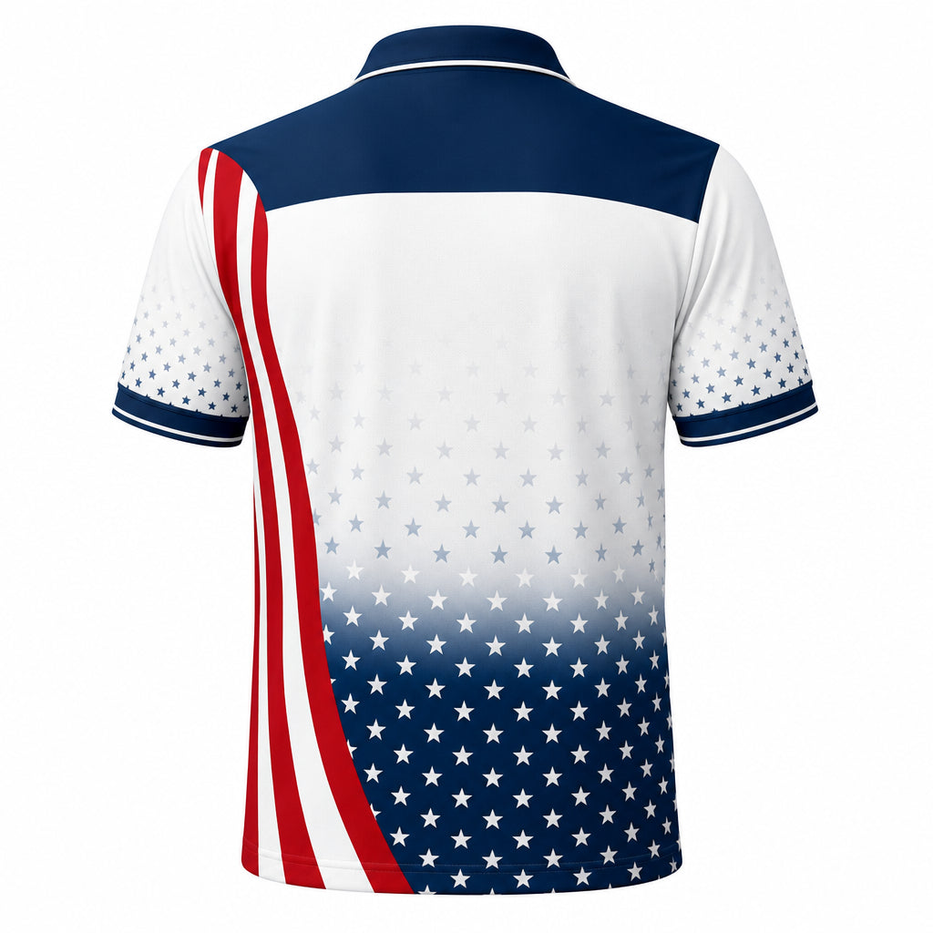 America 250th Anniversary Flag Crest AOP Polo (1776–2026) - Back view