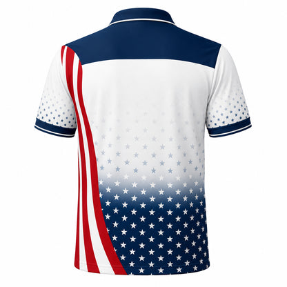 America 250th Anniversary Flag Crest AOP Polo (1776–2026) - Back view