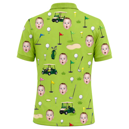Funny Custom Face Golf Polo Shirt