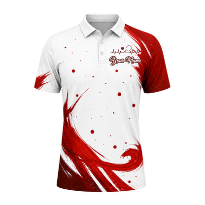 Custom Red Pickleball Team Polo Shirt
