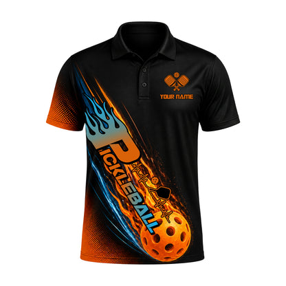Custom Pickleball Team Polo Shirt Fire Design