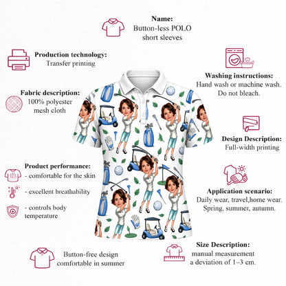 Custom Women Golf Polo Shirt Funny Print