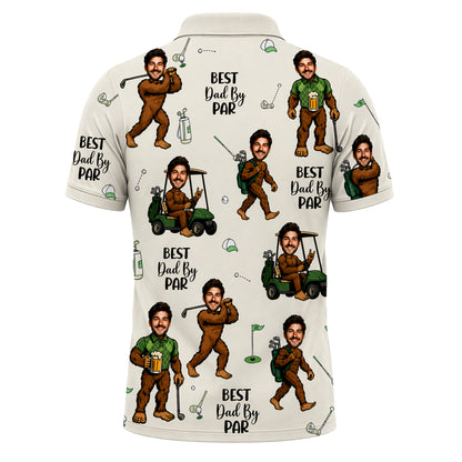 Custom Face Golf Dad By Par Polo Shirt