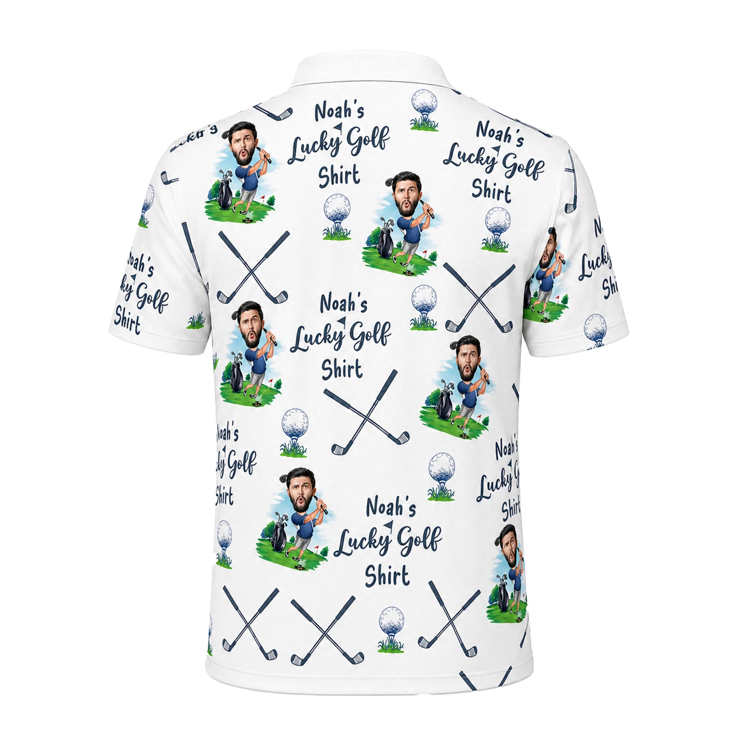 Men's Custom Face & Name Golf Polo