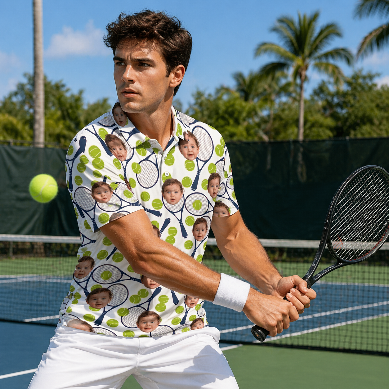Custom Face Tennis Racket T-Shirt