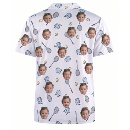 Custom Face Men's Tennis Polo Shirt Sporty Pattern