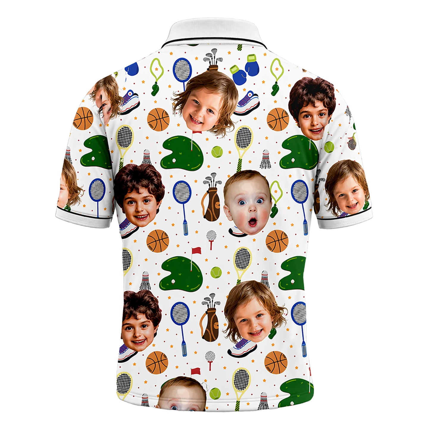 Custom Kids Face Sports Polo Shirt Funny Gift