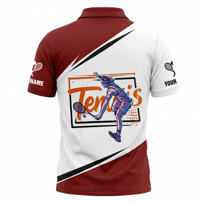Custom Name Personalized Tennis Polo Shirt