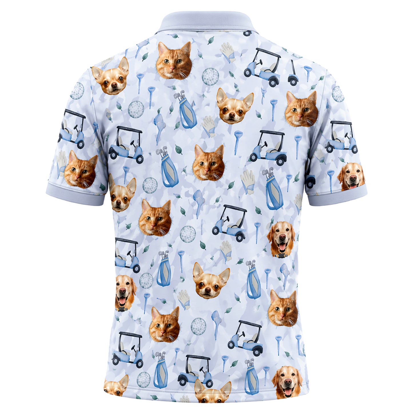 Custom Pet Face Golf Polo Shirt Personalized Photo