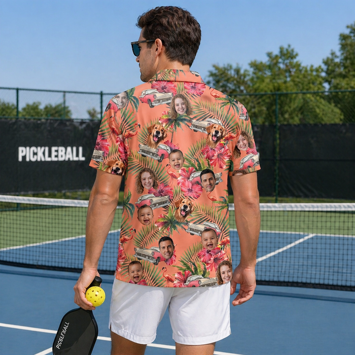 Custom Face Tropical Pickleball Shirt