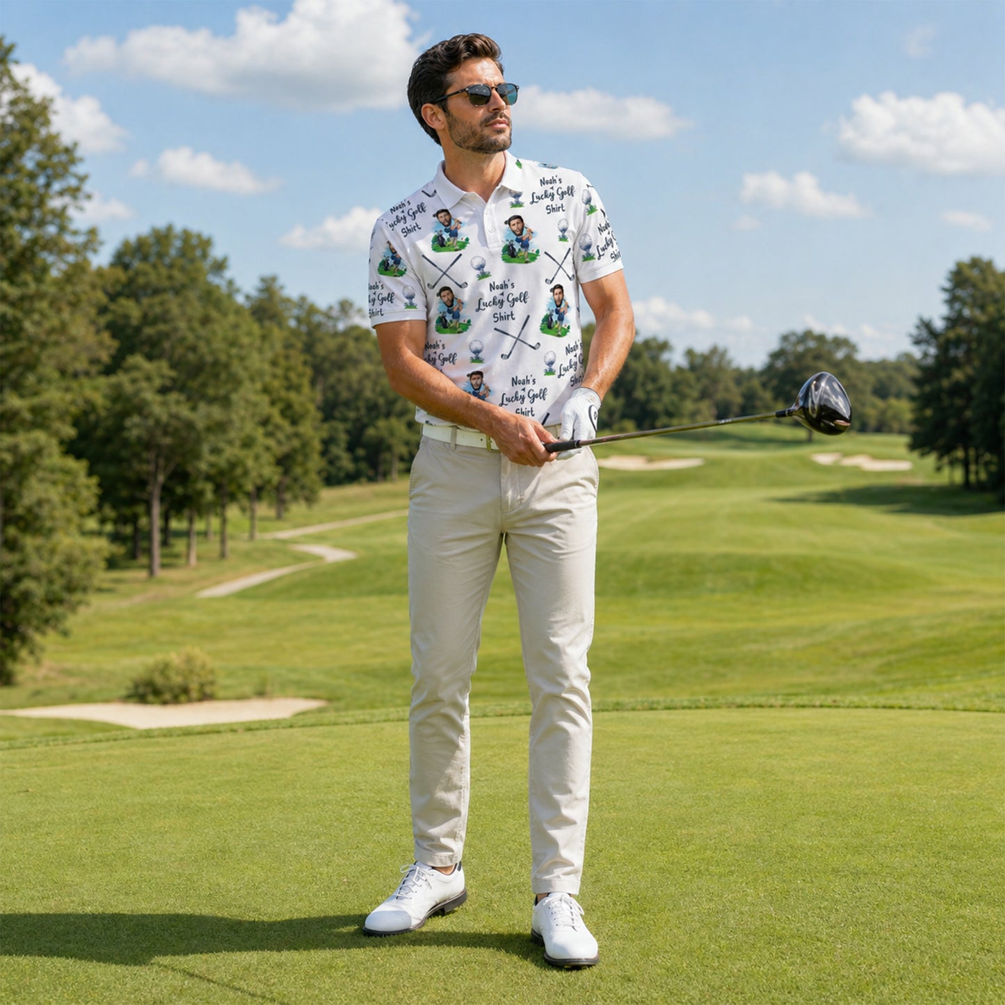 Men's Custom Face & Name Golf Polo