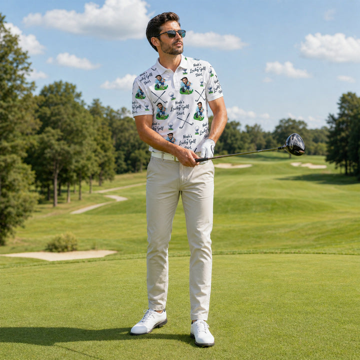 Men's Custom Face & Name Golf Polo
