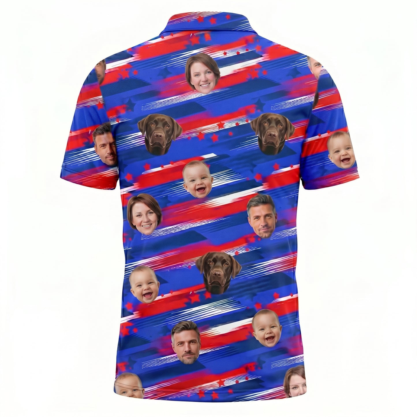 Custom American Flag Face Print Personalized Polo Shirt