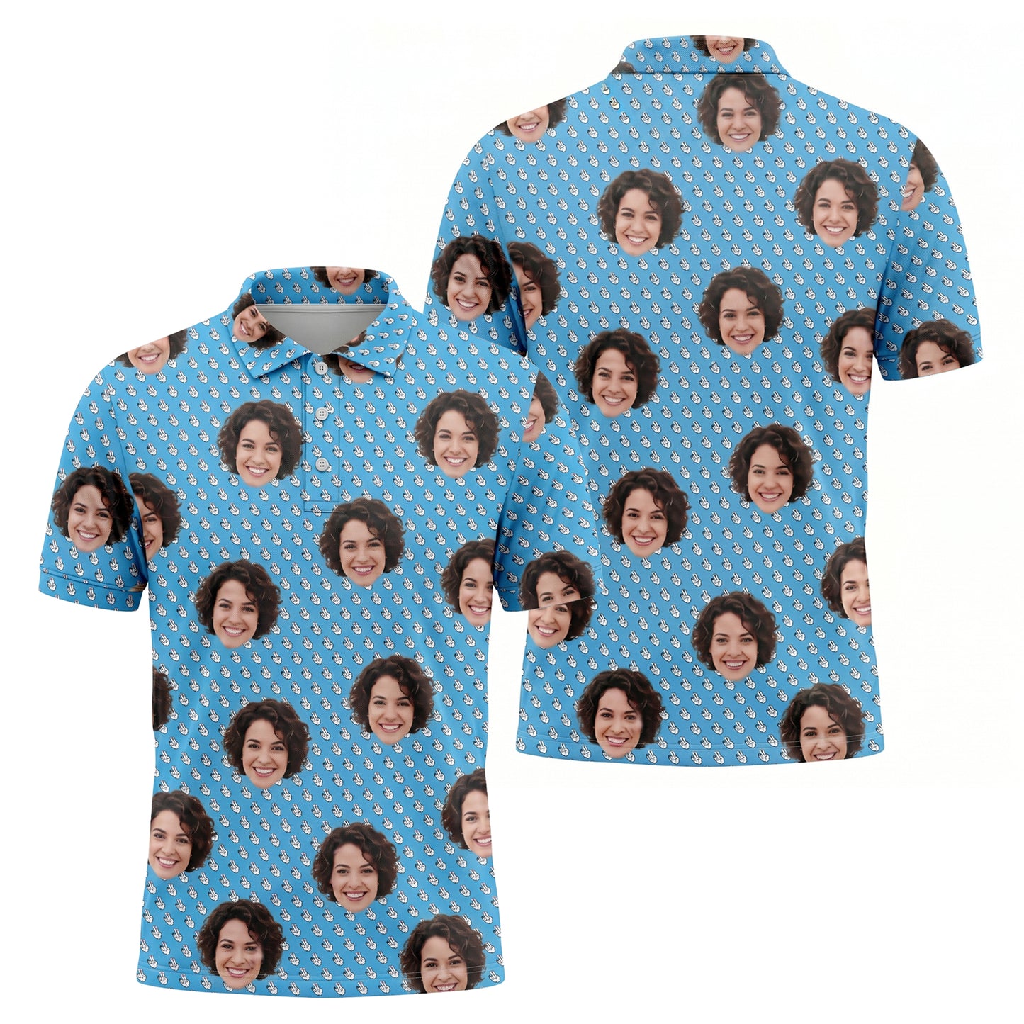 Personalized Custom Face Photo All Over Print Polo Shirt