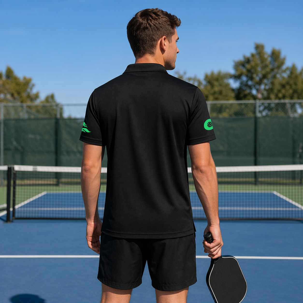 Custom Neon Fire Pickleball Polo