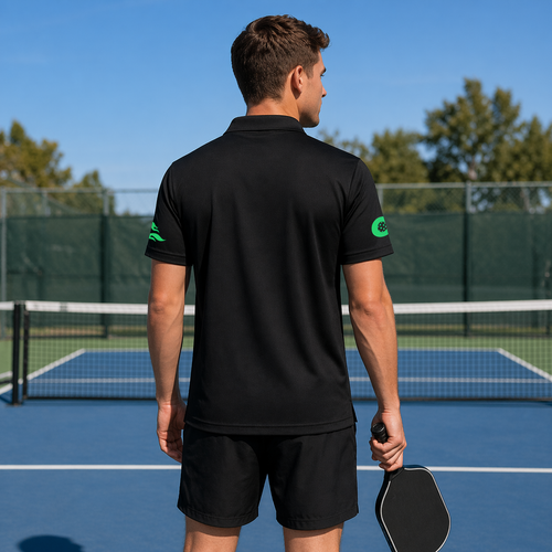 Custom Neon Fire Pickleball Polo