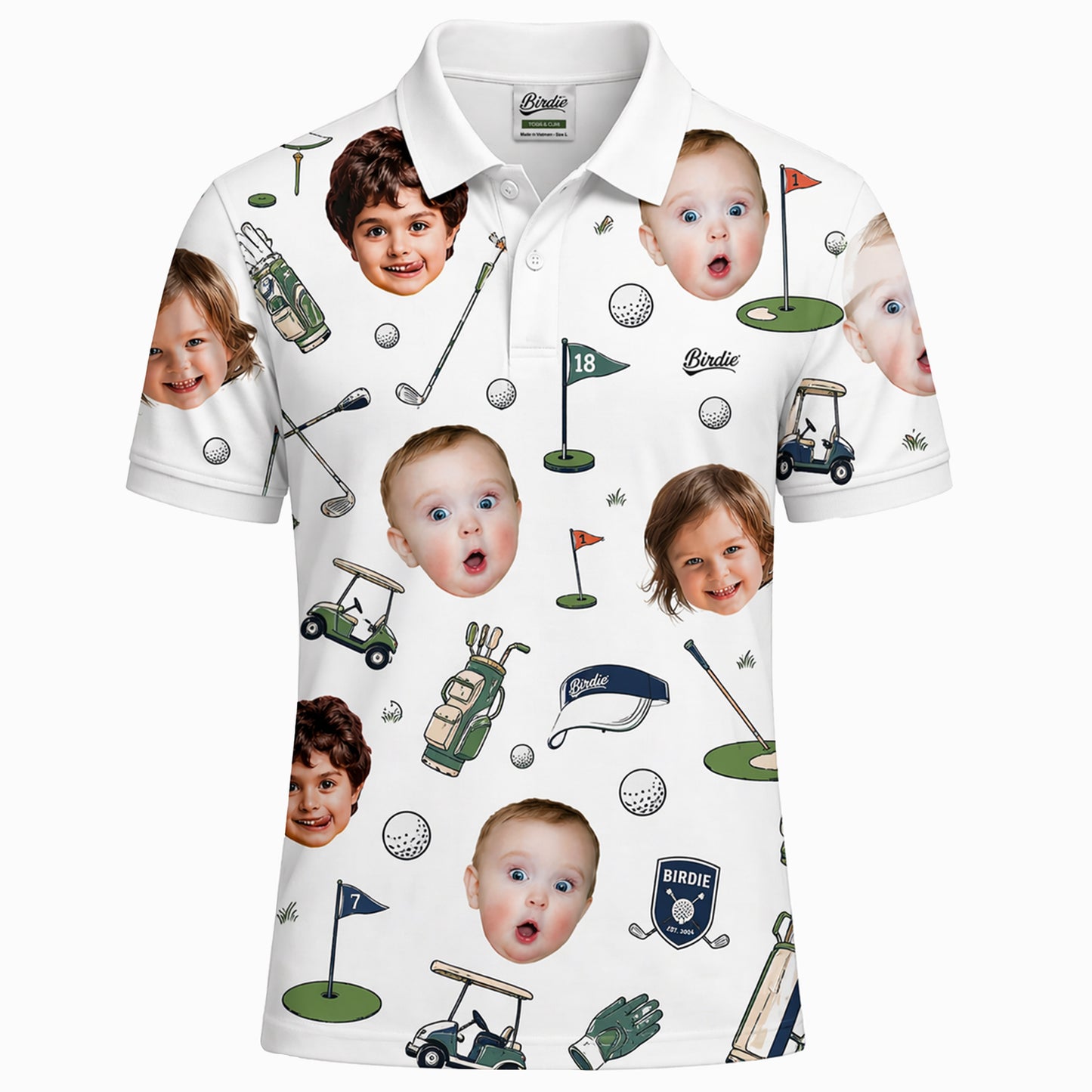 Funny Custom Face Golf Polo Shirt