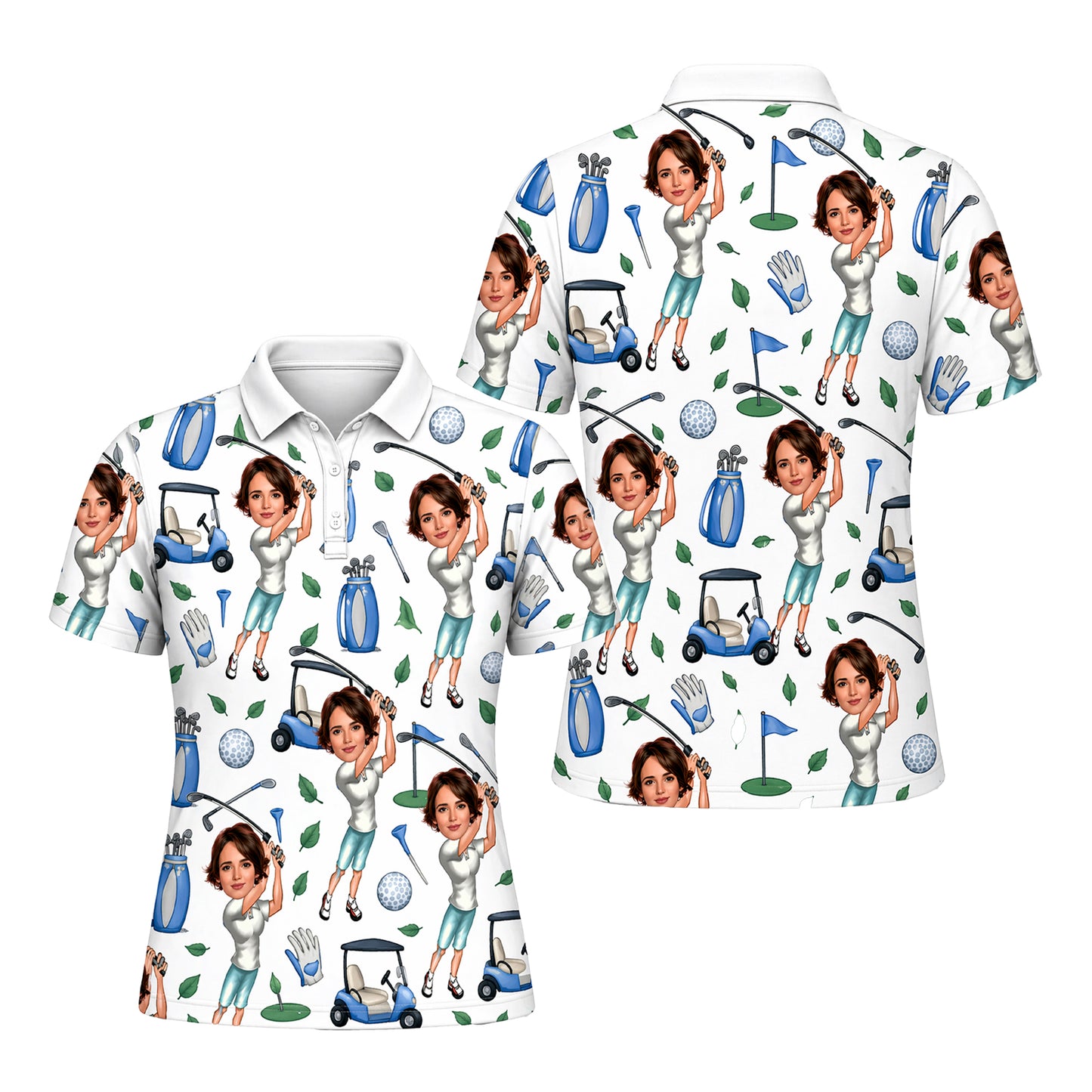 Custom Women Golf Polo Shirt Funny Print
