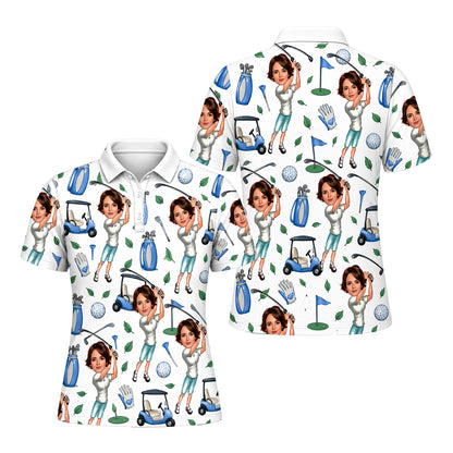 Custom Women Golf Polo Shirt Funny Print