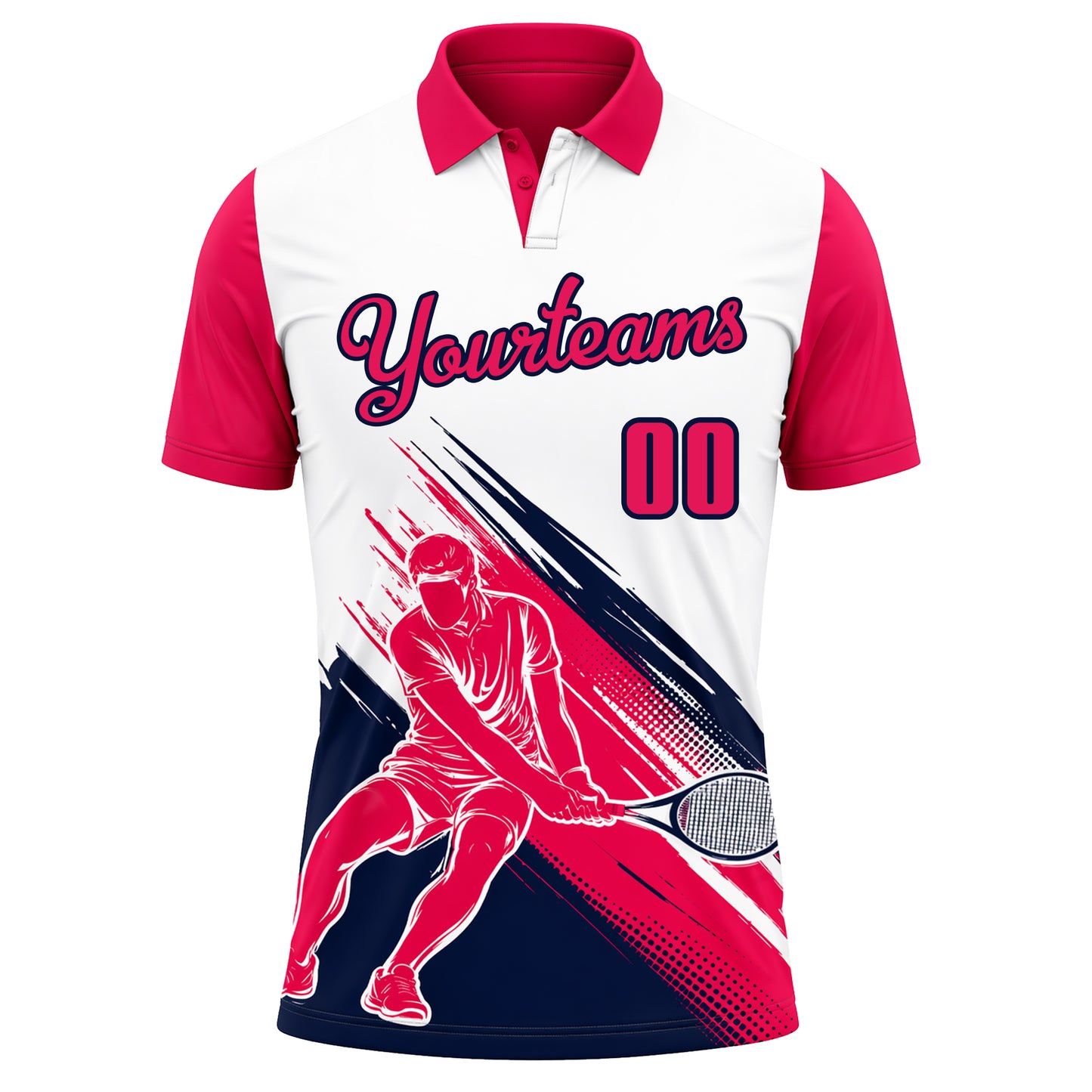 Custom Name & Number Athletic Tennis Polo Shirt