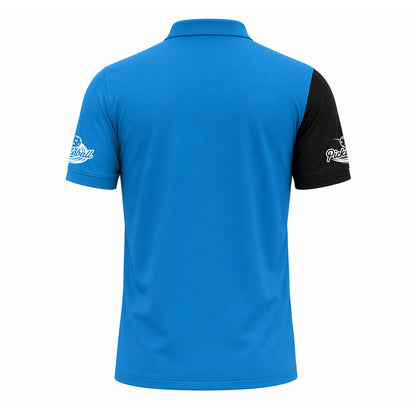 Personalized Pickleball Polo Shirt Blue & Black