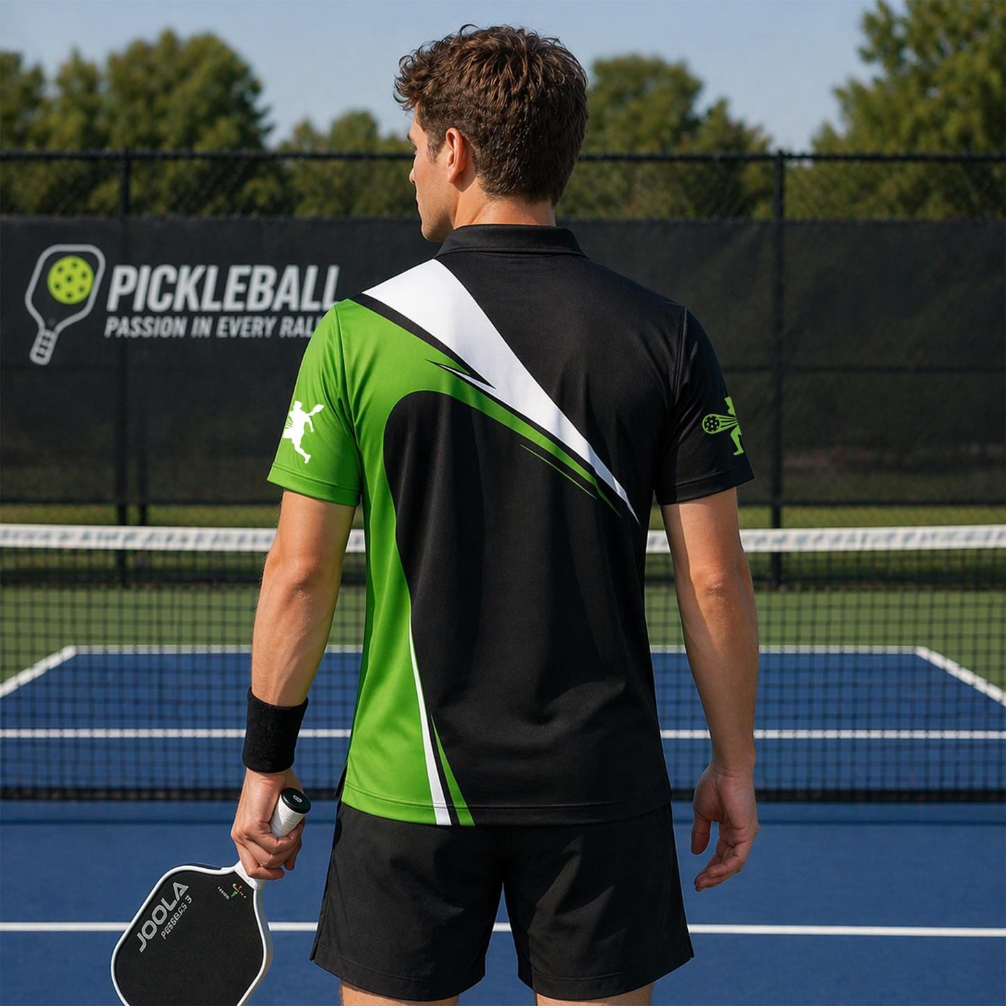 Custom Neon Pickleball Polo Shirt