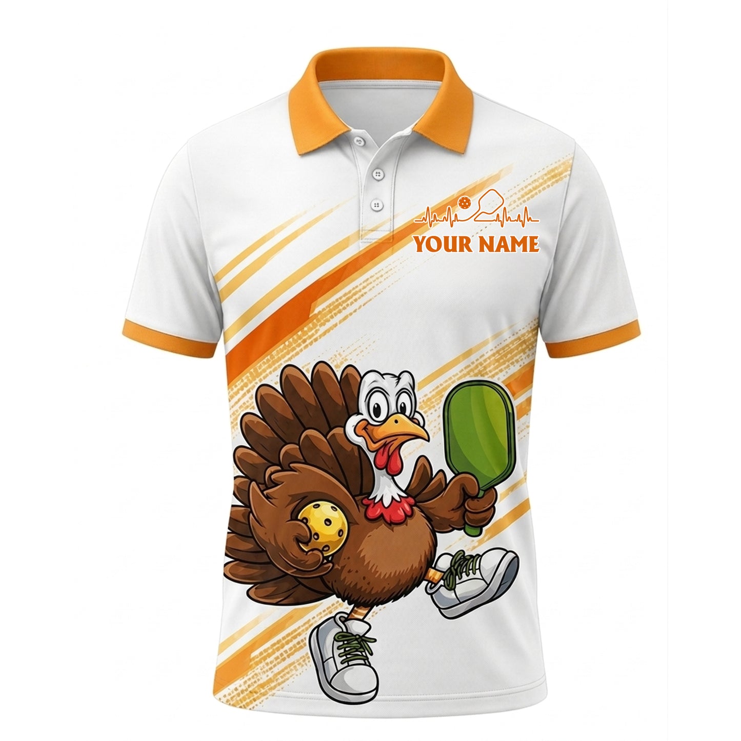 Funny Turkey Pickleball Polo Shirt
