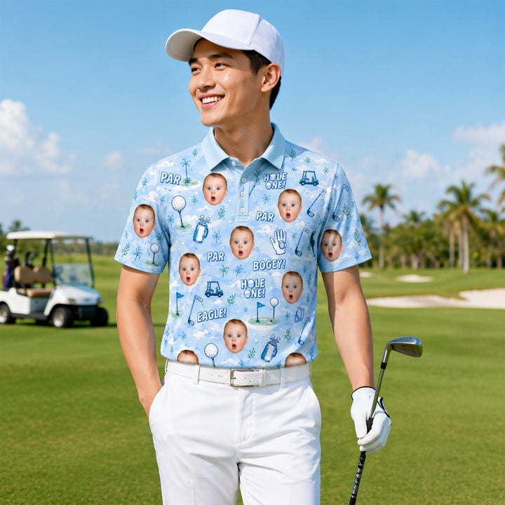 Custom Face Funny Golf Polo Shirt