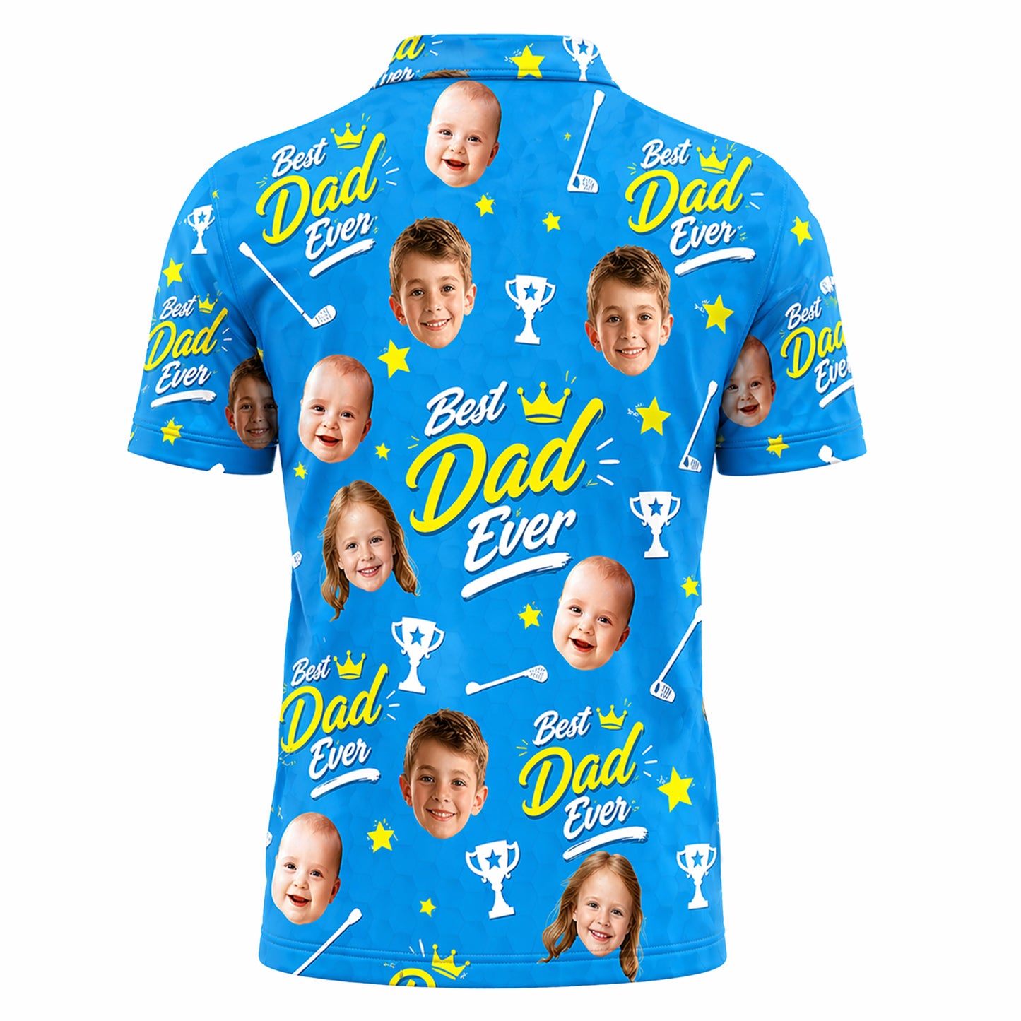 Custom Face Best Dad Ever Golf Polo