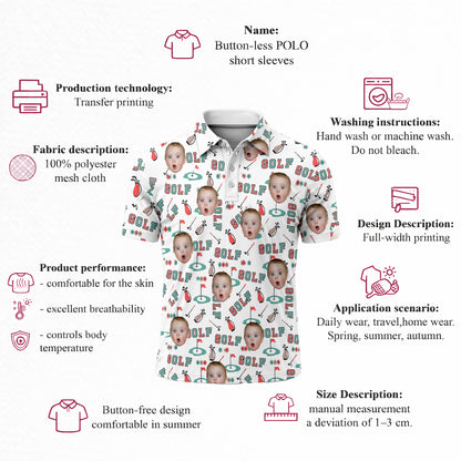 Custom Face Golf Polo Shirt