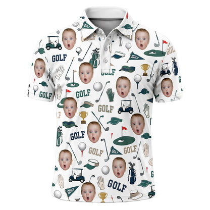 Funny Custom Face Golf Polo Shirt
