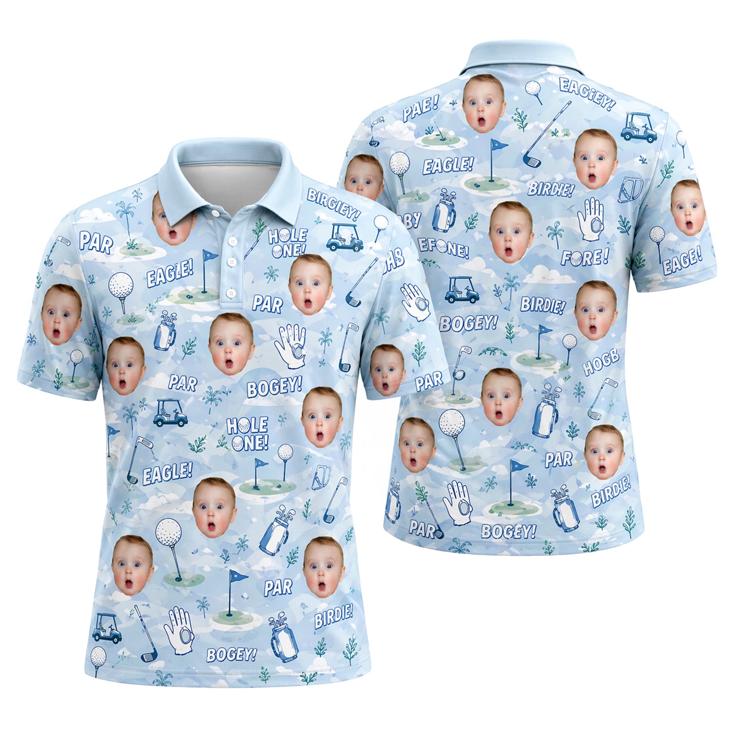 Custom Face Funny Golf Polo Shirt