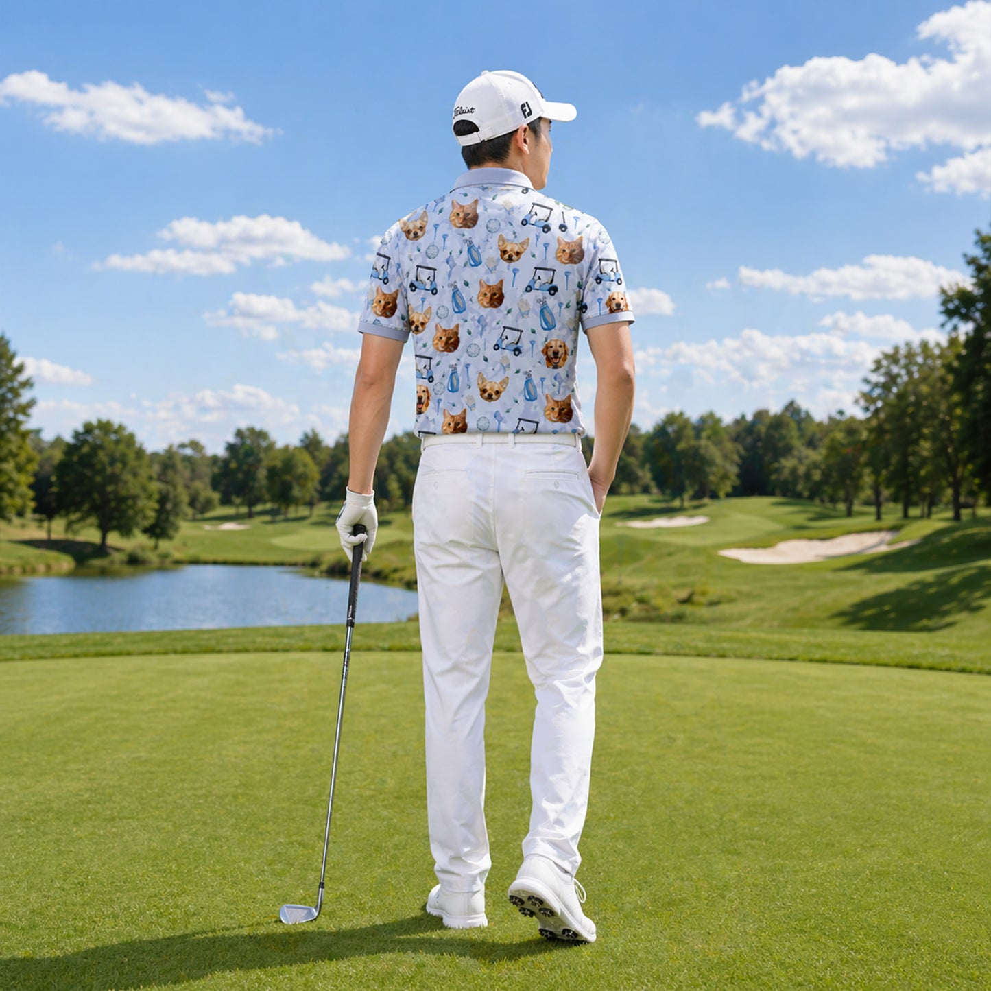 Custom Pet Face Golf Polo Shirt Personalized Photo