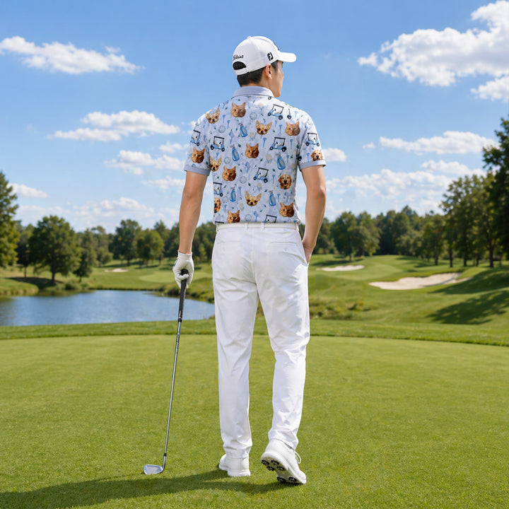 Custom Pet Face Golf Polo Shirt Personalized Photo