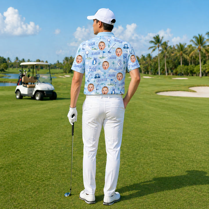 Custom Face Funny Golf Polo Shirt