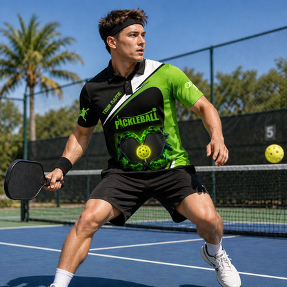 Custom Neon Pickleball Polo Shirt
